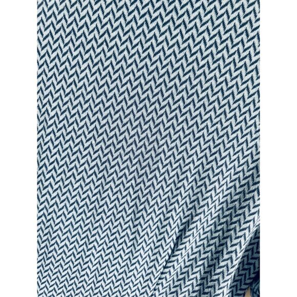 Shannon McLean shirt dress blue white zigzag stripe Size Small - Picture 9 of 10